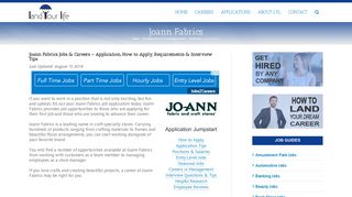 Joann Fabrics Application | 2019 Careers, Job Requirements & Interview