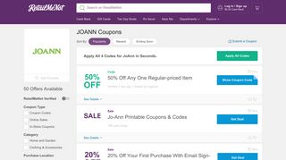 50% Off JOANN Coupons, Coupon Codes 2019 - RetailMeNot