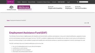 Employment Assistance Fund (EAF) | Job Access