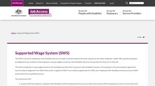 Supported Wage System (SWS) | Job Access