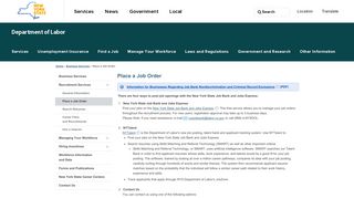 Place a Job Order - New York State Department of Labor