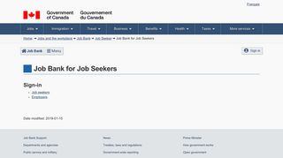 Sign-in - Job Bank for Job Seekers