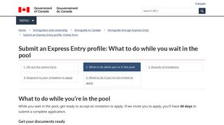 Submit an Express Entry profile: What to do while you wait in the pool ...