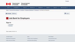Sign-in - Job Bank for Employers
