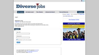Diverse Jobs -- Job Seeker Login