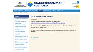 TRA Online Portal Access | Trades Recognition Australia