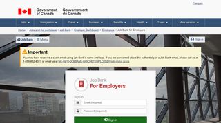 Job Bank for Employers - Employer Module