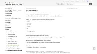 Job Sheet FAQs - ManageEngine