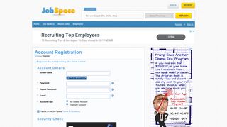 Account Registration - Job Space