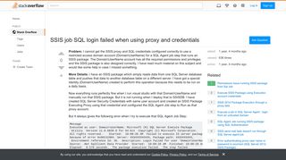 SSIS job SQL login failed when using proxy and credentials - Stack ...