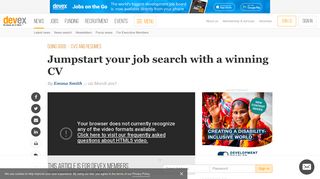 Jumpstart your job search with a winning CV | Devex