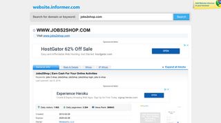 jobs2shop.com at WI. Jobs2Shop | Earn Cash For Your Online Activities