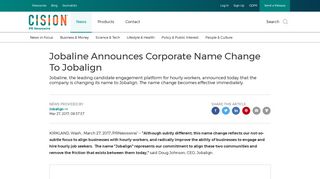 Jobaline Announces Corporate Name Change To Jobalign