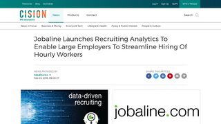 Jobaline Launches Recruiting Analytics To Enable Large Employers ...