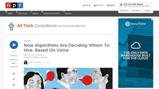 Now Algorithms Are Deciding Whom To Hire, Based On Voice : All ...