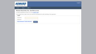 Login | Manufacturing Plant Application | Howard Industries