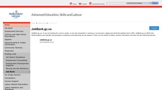 JobBank.gc.ca | Department of Advanced Education, Skills and Labour