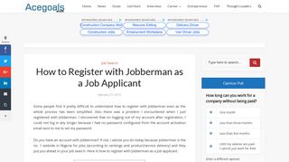 How to Register with Jobberman as a Job Applicant - Acegoals