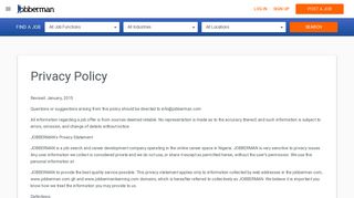 Privacy Policy - Learn How We Use Your Data | Jobberman