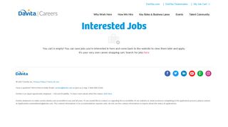 Job cart | Careers at DaVita