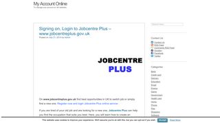www.jobcentreplus.gov.uk - Signing on, Login to Jobcentre Plus
