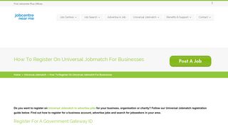 How To Register On Universal Jobmatch For Employers - Job Centre