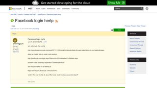 Facebook login herlp | The ASP.NET Forums