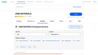 Working at JOBE MATERIALS: Employee Reviews | Indeed.com