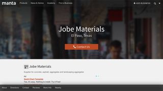Jobe Materials El Paso TX, 79928 – Manta.com