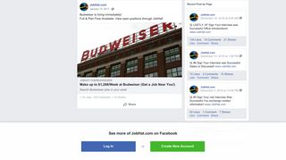 JobHat.com - Budweiser is hiring immediately! Full &... | Facebook