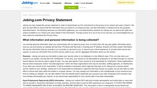 Privacy Policy - Tucson Jobing.com
