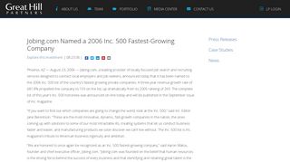 Jobing.com Named a 2006 Inc. 500 Fastest-Growing Company | Great ...