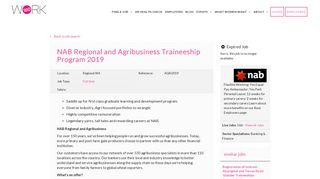 NAB Regional and Agribusiness Traineeship Program 2019 with ref ...