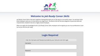 Login Job Ready Career Skills