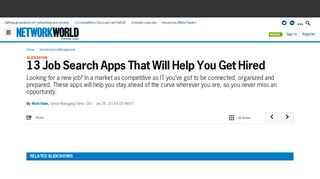 13 Job Search Apps That Will Help You Get Hired | Network World