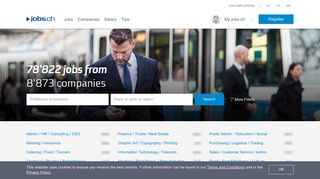 Job search on jobs.ch, the leading online job portal on the Swiss market