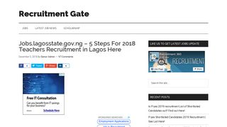 Jobs.lagosstate.gov.ng - 5 Steps For 2018 Teachers Recruitment in ...