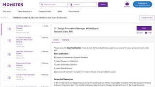 Medtronic Career Opportunities & Jobs | Monster.com