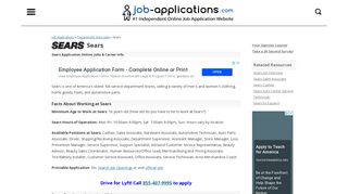 Sears Application, Jobs & Careers Online - Job-Applications.com
