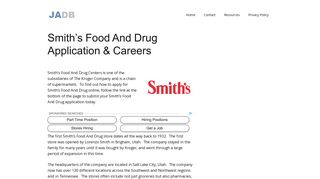 Smith's Application - Smith's Careers - (APPLY NOW)