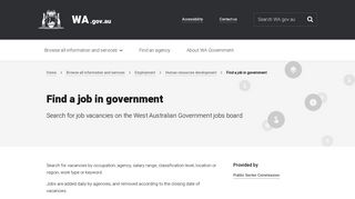 Find a job in government - Government of Western Australia