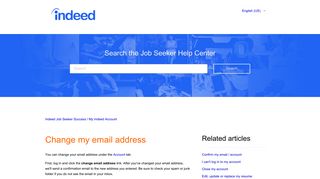 Change my email address – Indeed Job Seeker Support
