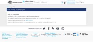 Sign in help for employers - jobactive JobSearch