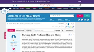 Universal Credit Job Search Help and Advice - MoneySavingExpert ...