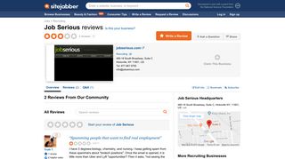 Job Serious Reviews - 2 Reviews of Jobserious.com | Sitejabber