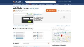 JobsRadar Reviews - 74 Reviews of Jobsradar.com | Sitejabber