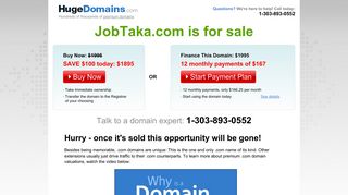 HugeDomains.com - JobTaka.com is for sale (Job Taka)