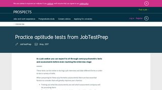 Practice aptitude tests from JobTestPrep | Prospects.ac.uk