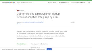 Jobtome's one-tap newsletter signup sees subscription rate jump by ...