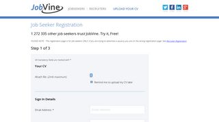 Job Seeker Registration - Jobvine South Africa